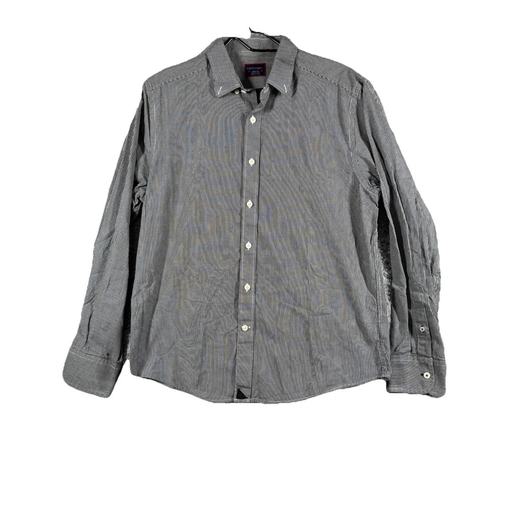 UNTUCKit Augustus  Shirt Mens Medium Regular Fit Blue ‎ Plaid Long Sleeve